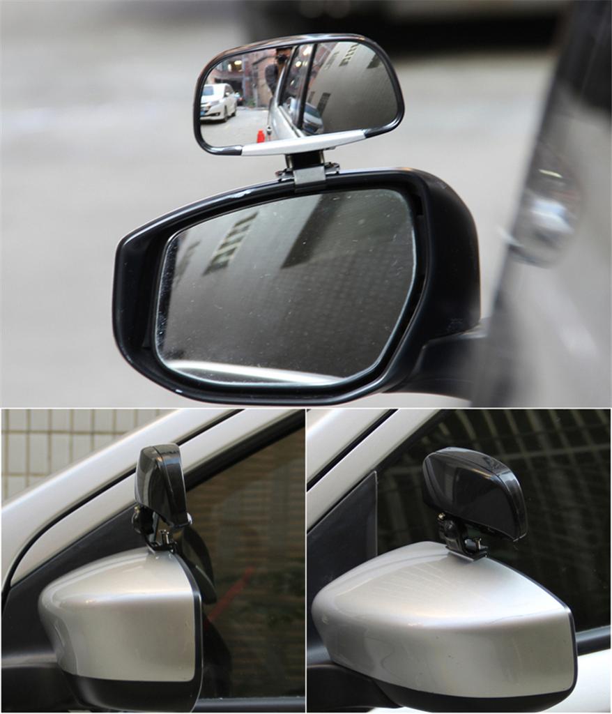 2x Universal Adjustable Car Blind Spot Side Rear View Mirror Wide Angle Mirrors