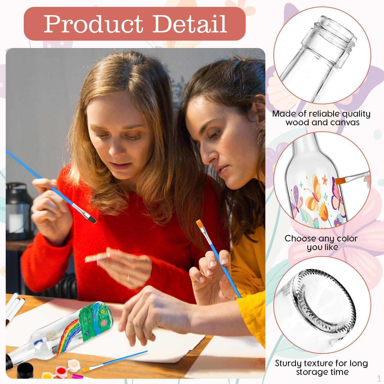 

Материал для росписи бутылок с кистями 6 прозрачных бутылок для школьников