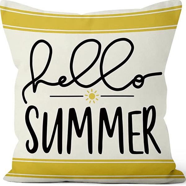 New Nordic Linen Pillowcase Summer Fruit Print Pillowcase Sofa Cushion Cover Home Furnishing