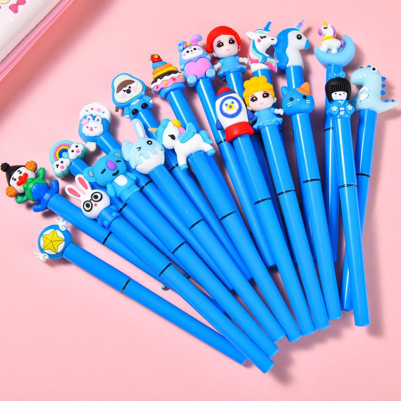 

5 Pcs Cartoon Straight Liquid Quick Drying Ballpoint Pen for Office Work, Brushing Questions, Signing Writing, Diaries, Notes, Student Classroom Priz Random style 5Pcs