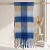 | Imitation mohair plaid scarf | Autumn and winter warm AC grid | Support LOGO customization