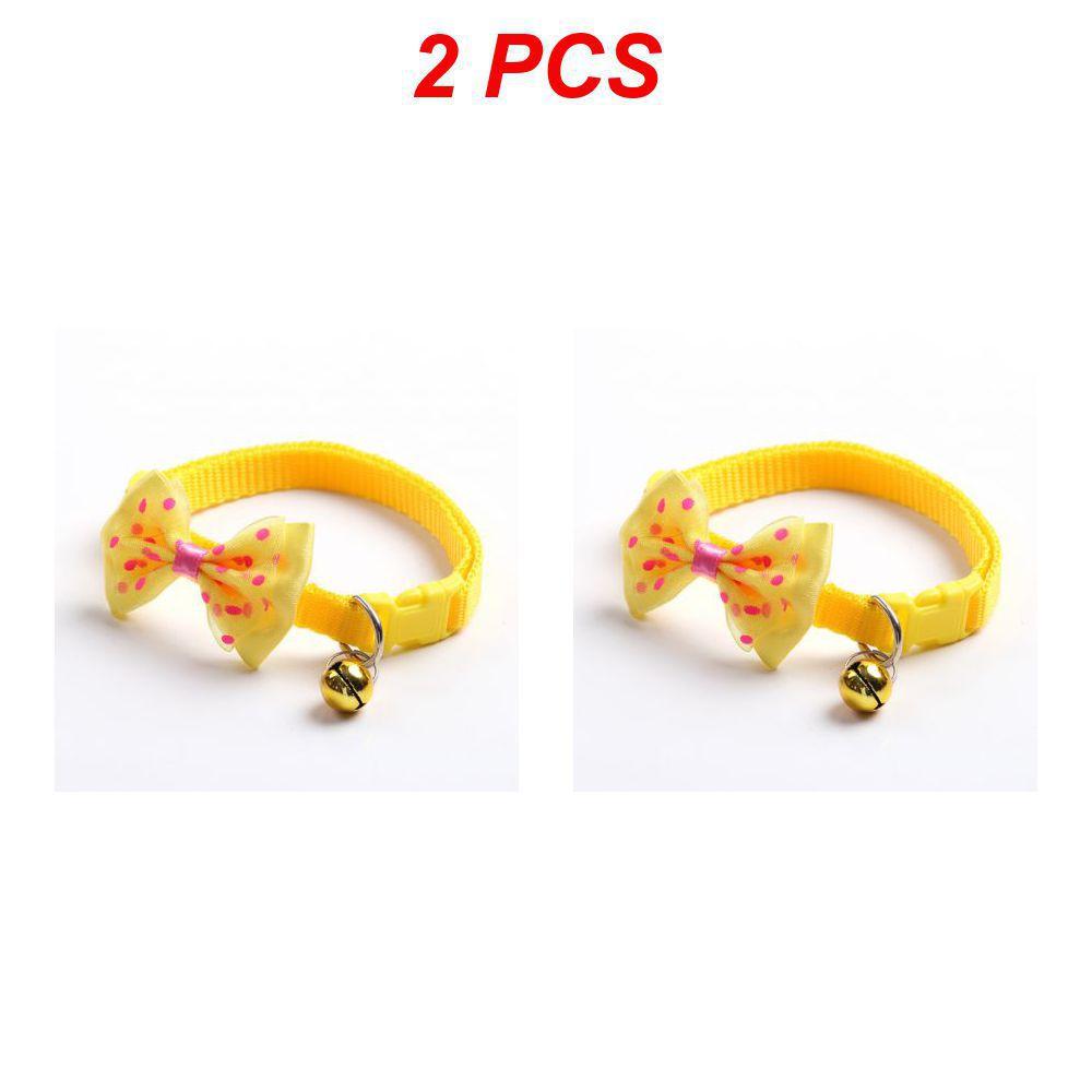 1/2/4PCS Dorakitten Bow Decor Pet Collar Adjustable Dot Design Cute Bell Dog Collar Bow Kitten Collar Pet Supplies Clothing