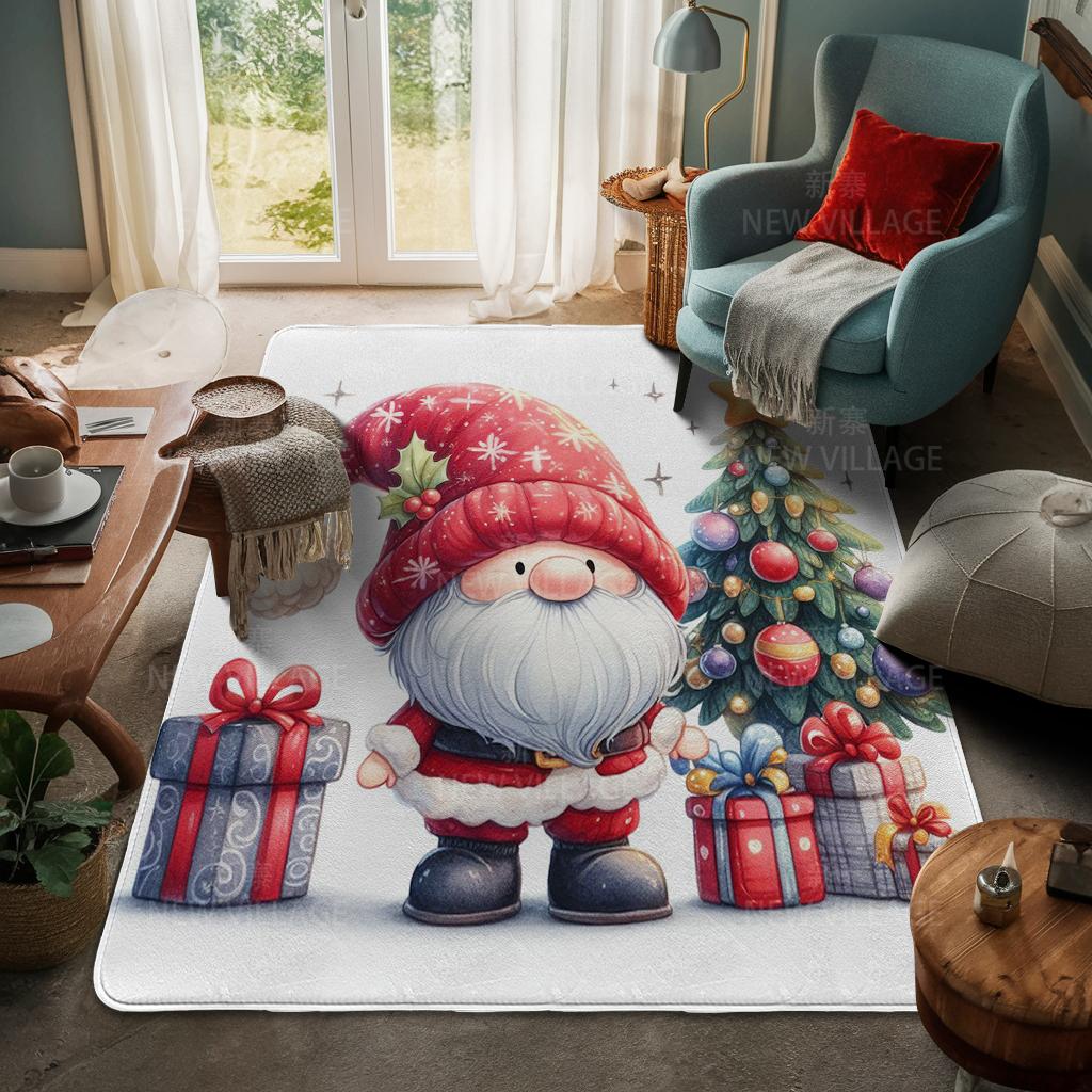 House Entrance Carpet Home Door Mat Living Room Bath Foot Bathroom Non-slip Water Absorption Rugs Bath Merry Christmas Winter