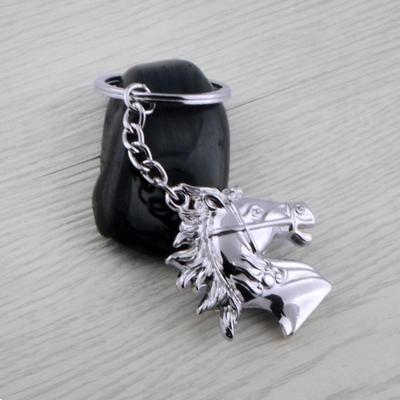 Vintage Metal 3D Horsehead Keychain Pendant Backpack Hangings Decoration Souvenirs Gifts