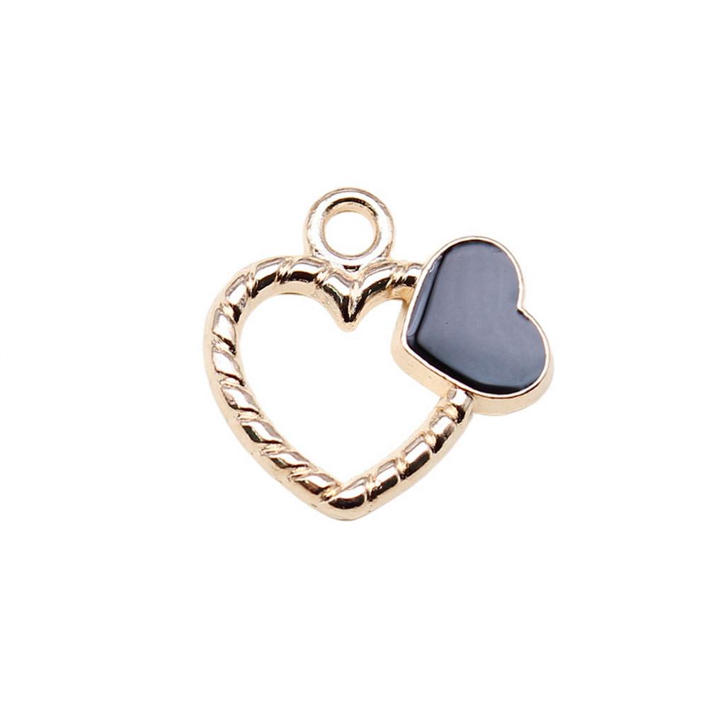 Love Heart Enamel Charms Multi Color Pendants For Romantic Jewelry Component