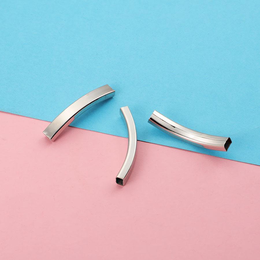 

Stainless Steel Curved Square Tube Leather Bangle & Titanium Necklace Bracelet Accessories