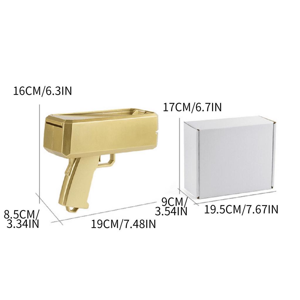 Shooting Paper Play Spray Money Toy Cash Rain Money Making Machine Suitable For Wedding Birthday Bachelorette Party Gold Shiny Surface Money
