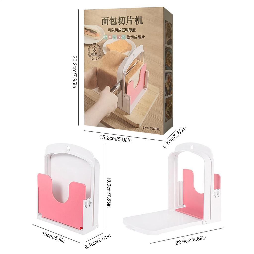 Bread Slicer Adjustable Toast Loaf Slicing Machine Foldable Plastic Bread Cutting Guide Tools For Homemade Bread Kitchen Baking