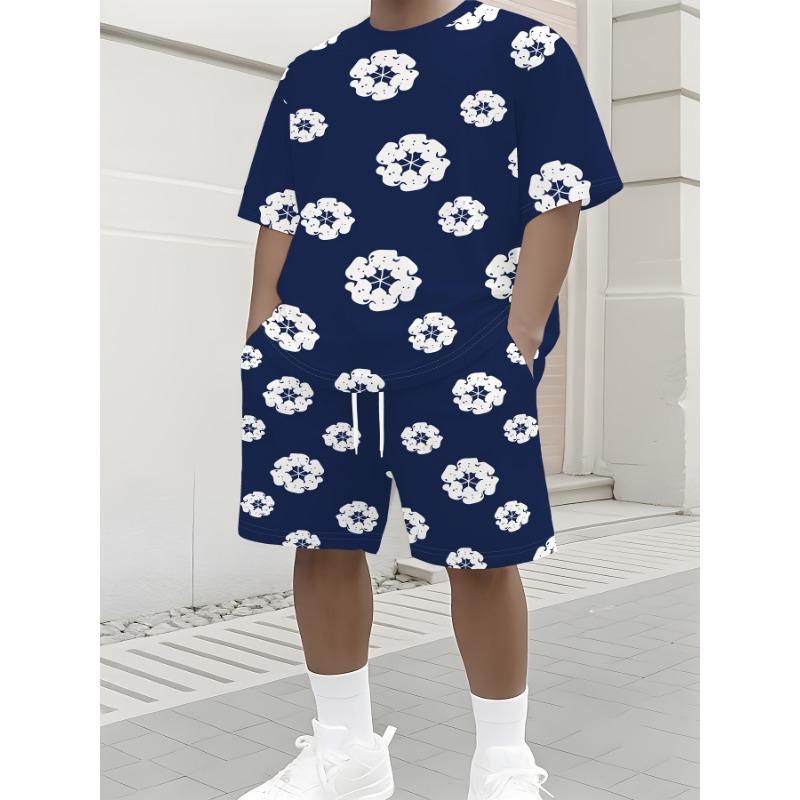Men's 3D Digital Printed Personalized Fashion Short-sleeved Suit, Casual Wear, Summer Wear, Streetwear Lovers
