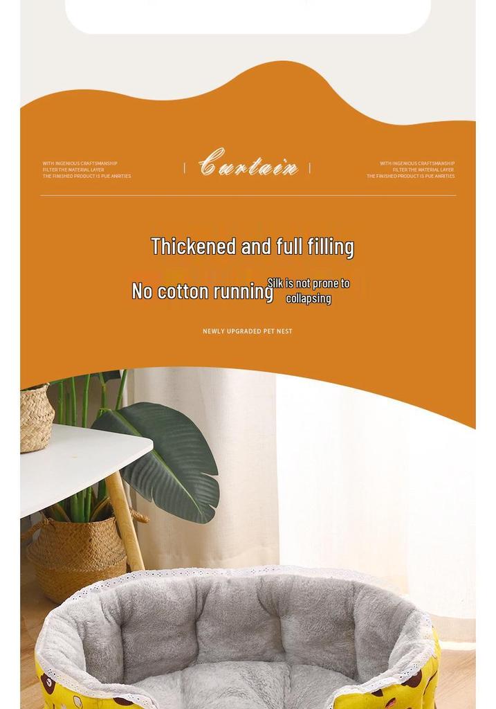 Four Seasons Lace Pet Bed: Princess Dog & Cat Nest for Small Pets