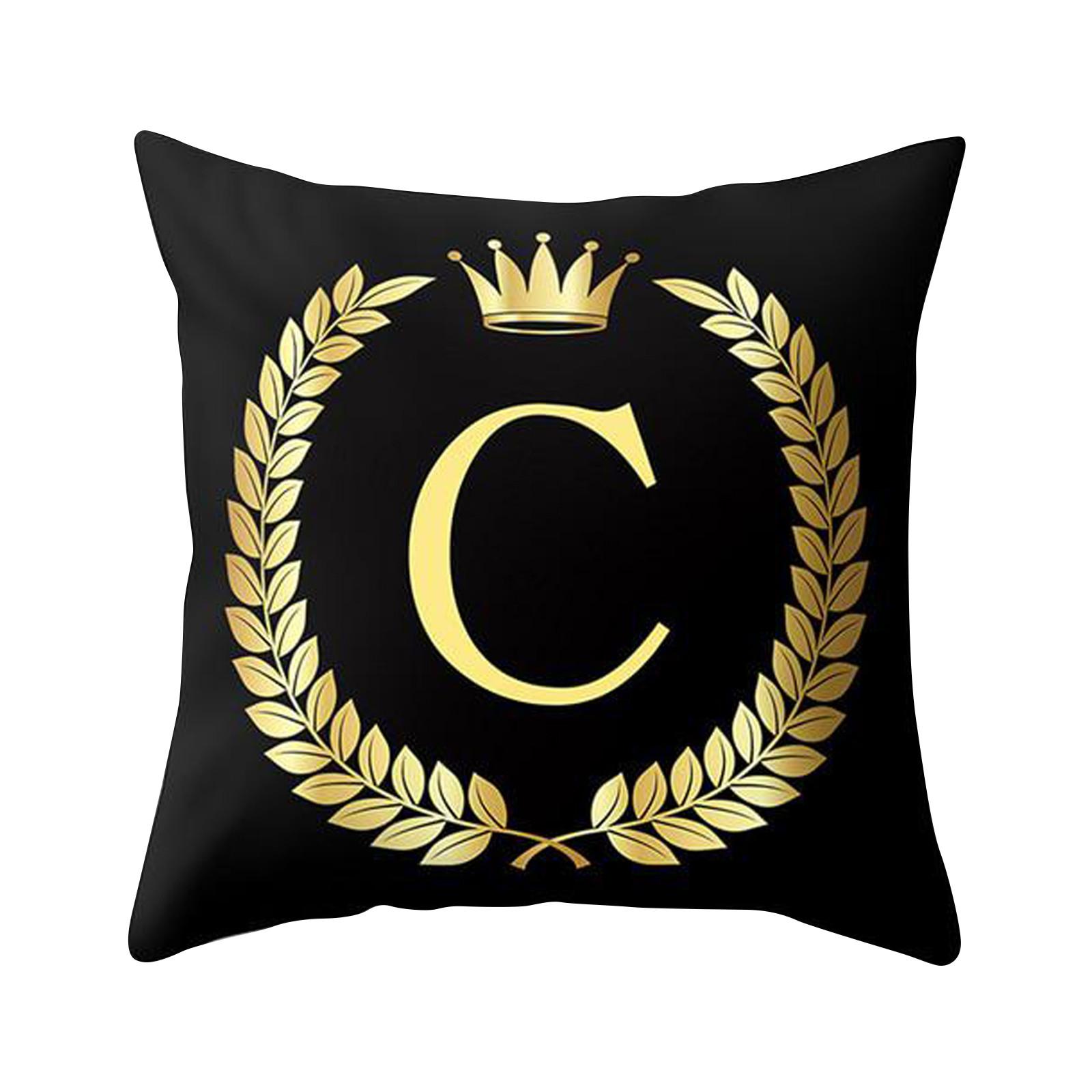 Чехол черный и золотой чехол для письма, чехол для диванной подушки, домашний декор C чёрный