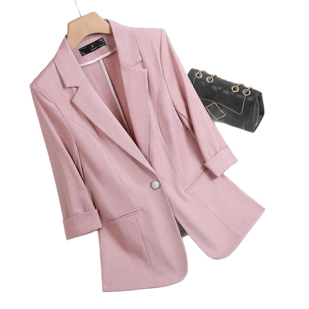 2026 Spring/Summer Women's Mid-Sleeve Blazer - Slim Fit, Professional Formal Workwear