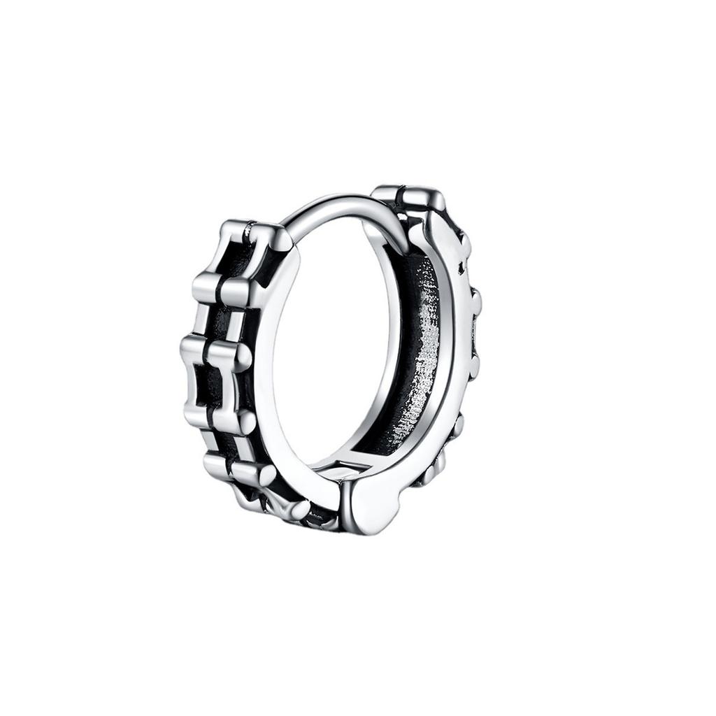 Vnox Retro Triangle Hoop Earrings for Men Dad Husband Boyfriend, Stainless Steel New Gothic Geometric Ear Gifts Jewelry