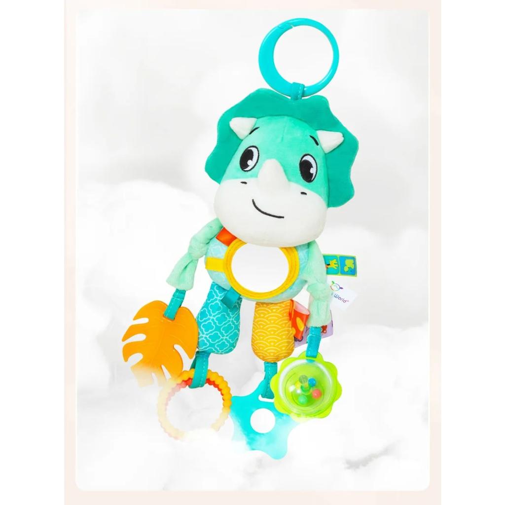 Baby Car Seat Toys Baby Hanging Toys Stroller Crib Gym or CarSeat with Teether Rattle & Tummy Time Mirror Sensory Toys Gifts