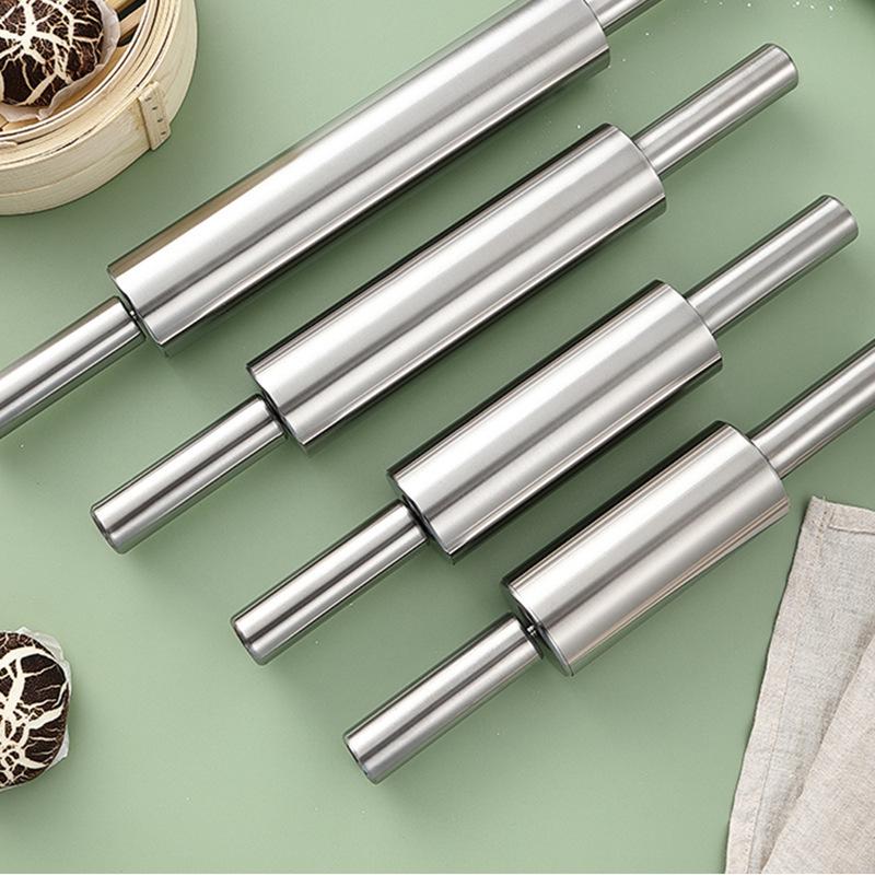 Stainless Steel Seamless Rolling Pin for Baking, Dumplings, and Noodles