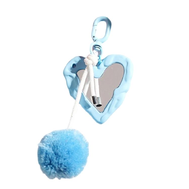 

Warm Plush Pom Heart Keychain Soft Key Organsier Charm Multiple Color Ideal For Key Management