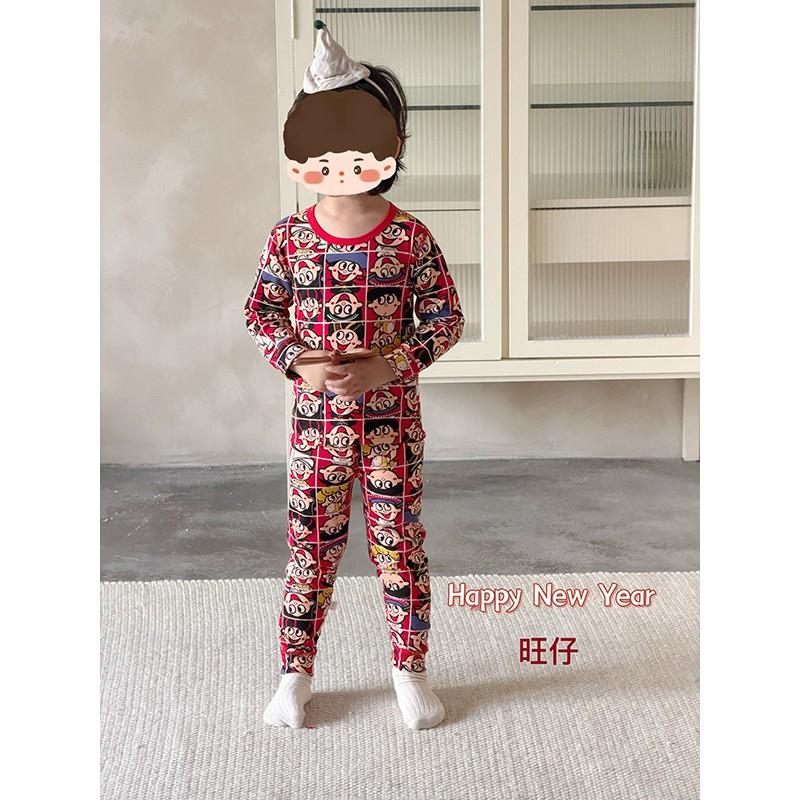 Kids Long Sleeve Pajamas Set Cotton Blend Loungewear New Themed Sleepwear Boys Girls 90-180cm