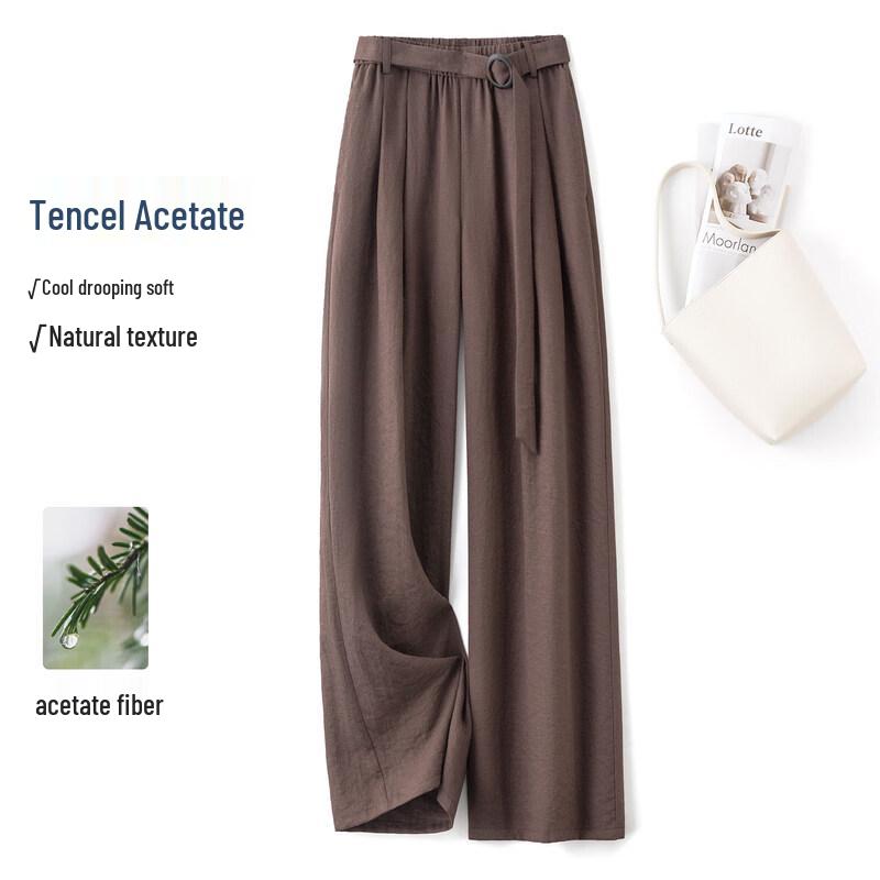 IHIMI Women s Lyocell Acetate Wool Blend Loose Wide-Leg Pants M