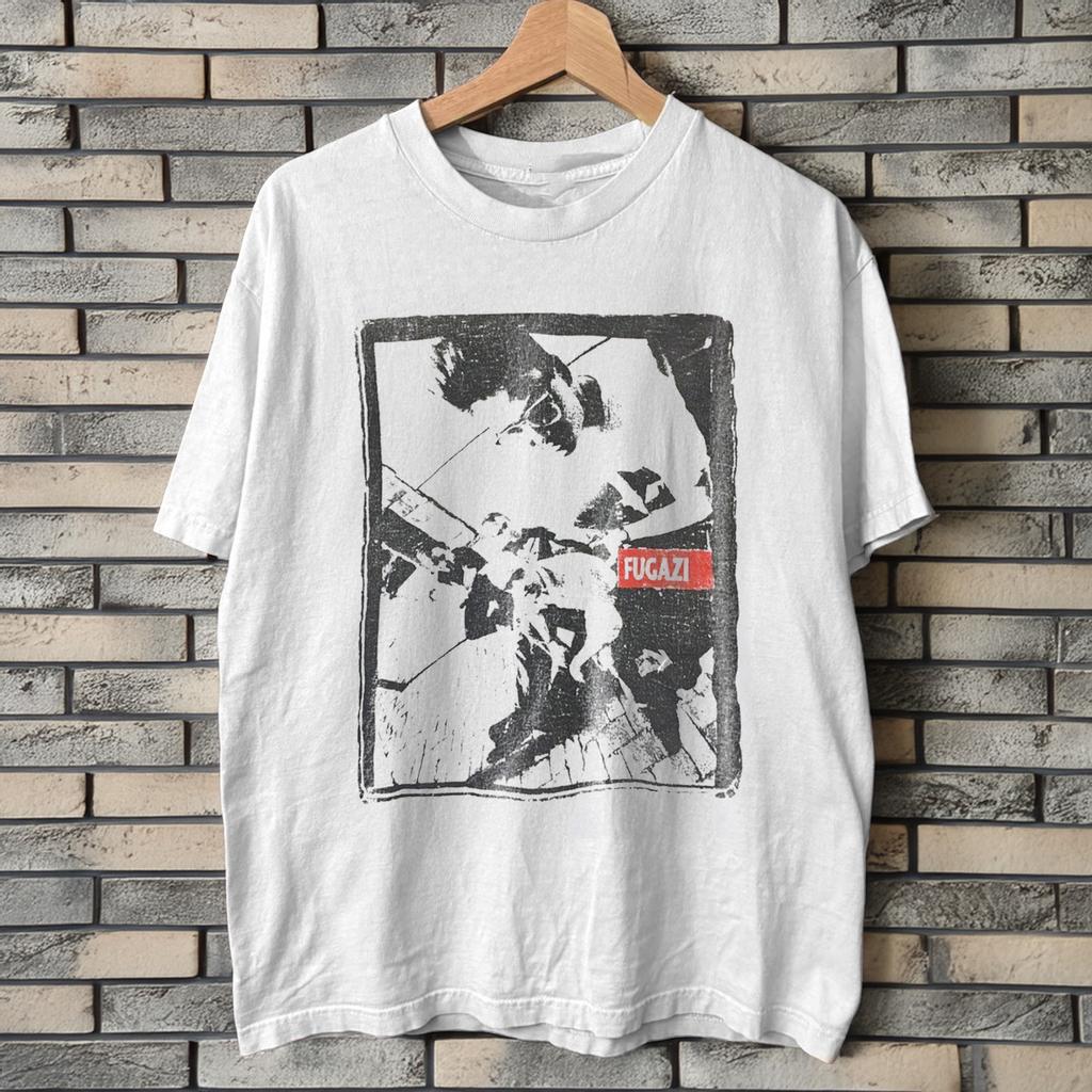 Rare Fugazi Band White Heavy Cotton T-Shirt