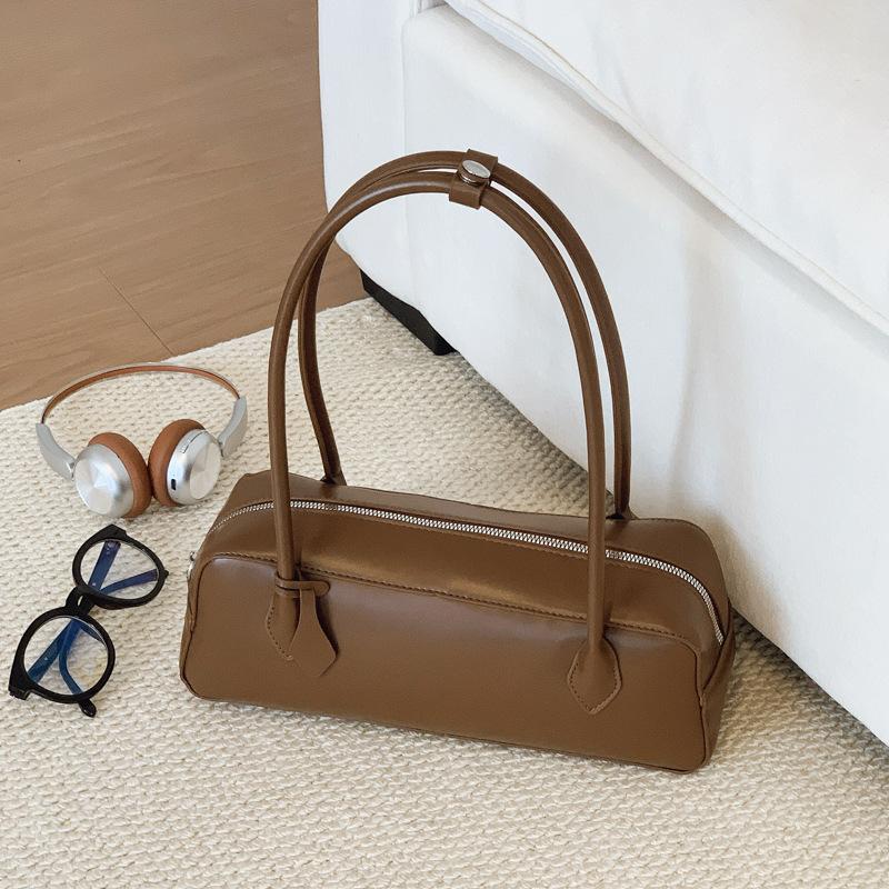 Minimalist Leather Women's Bag, Solid Color Retro Underarm Bag, Fashiable and Versatile Hand-held Shoulder Bags