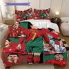 Set da calcio a tre pezzi Legacy di Cristiano Ronaldo (1 * copripiumino + 2 * federa, senza nucleo) Regalo di compleanno di Natale piatto 2D