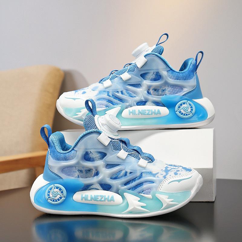Nezha boys shoes 2025 spring and autumn mesh classmates boys sports shoes middle and older children running shoes children's sports shoes