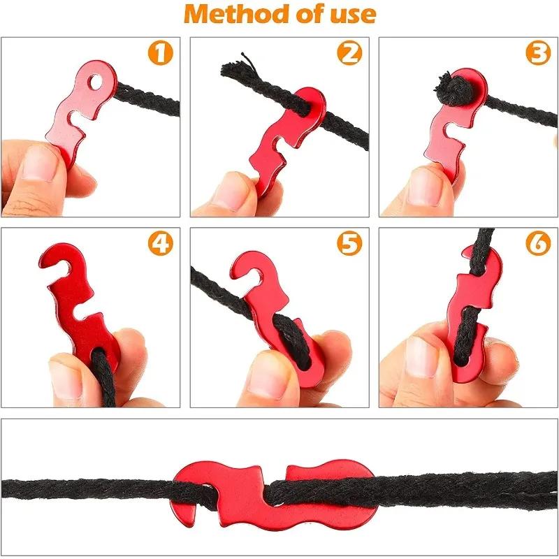 5 Stück Verstellbare Zeltseil-Schnalle S-Typ Spannvorrichtung Befestigungs-Kit Outdoor Camping Zelt Befestigungszubehör Outdoor Werkzeuge