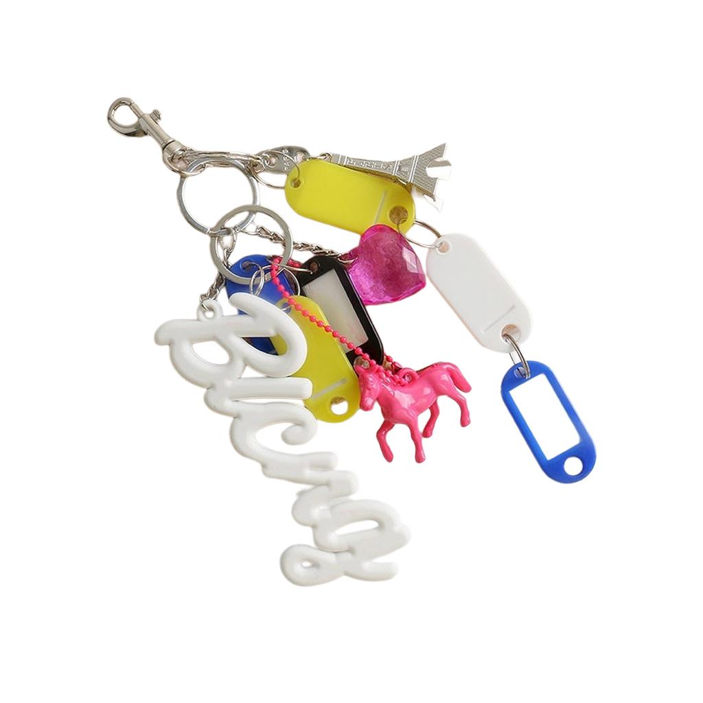 Silicone Alphabet Bag Charm Keychain Heart Pendant Letter Bag Decorative Pendant Suitable for Romance Present Exchange