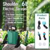 6L Shoulder Electric Sprayer with 3 Mist Nozzles Rechargeable Powerful Electric Sprayer with Shoulder Strap for Yard Lawn Garden