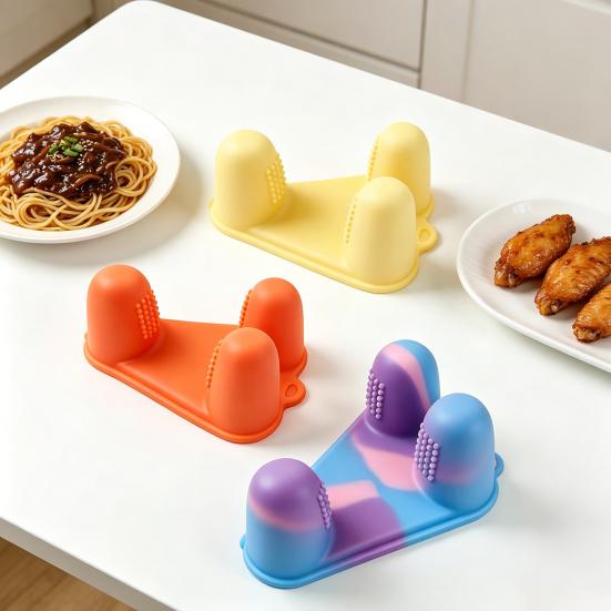 Silicone Finger Clip Tongs Non-Slip Finger Food Tongs Reusable Finger Grip Tongs for Eating Fried Chicken Chips Snacks Home Travel Use