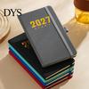 2027 Tagesplaner mit PU-Leder-Einband, A6 Taschenformat Kompakter Organizer Agenda, Tragbares Notizbuch Stifthalter für Effizientes Zeitmanagement