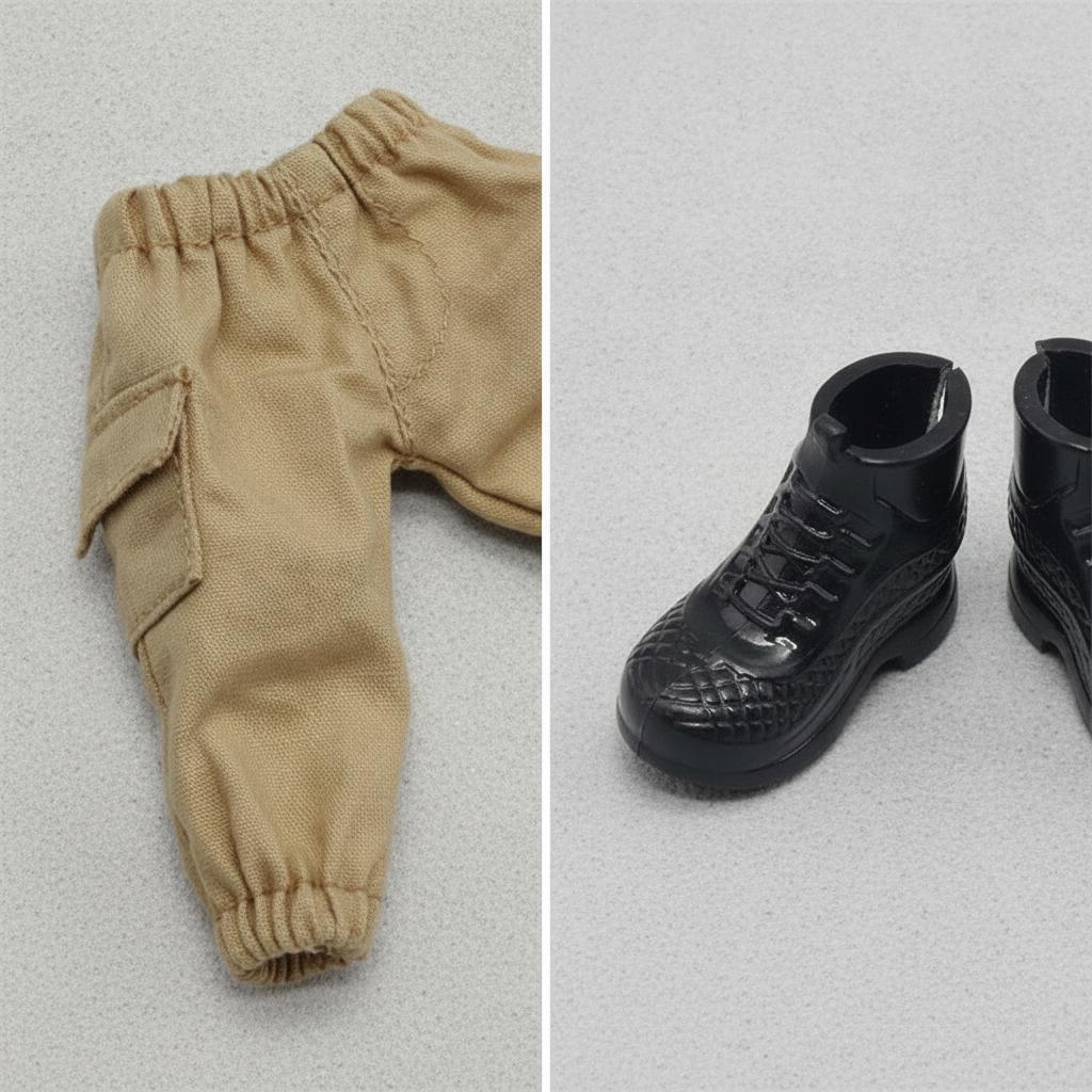 OB11 Doll Cargo Pants Side Pockets 1/12 BJD Trousers Elastic Waist Miniature Pocket Effortless