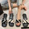 Roman style slippers women's outerwear 2025 new Korean version of one-word drag flat-soled soft-soled beach shoes sandals ins wind