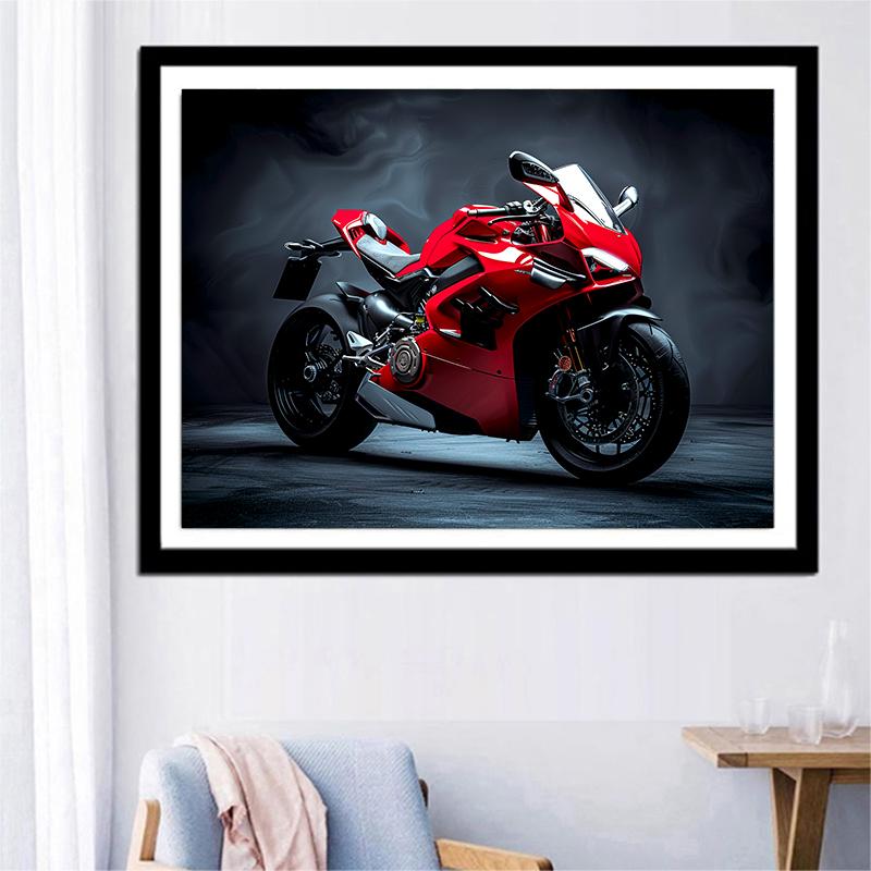 5d DIY Diamant Malerei Kreuzstich rotes Motorrad Diamant Stickerei Mosaik voller Runde Bohrer Home Decor Handwerk