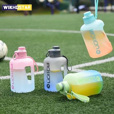 1pc 2L Sports Straw Large Capacity Fitness  With Straw Outdoor Plastic Portable Water Bottle With Scale Gradient Kettle