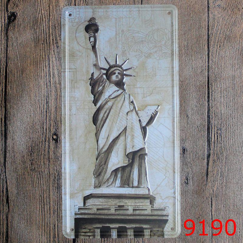 European & American Theme Tin Sign License Plate - Vintage Decor for Restaurants & Cafes