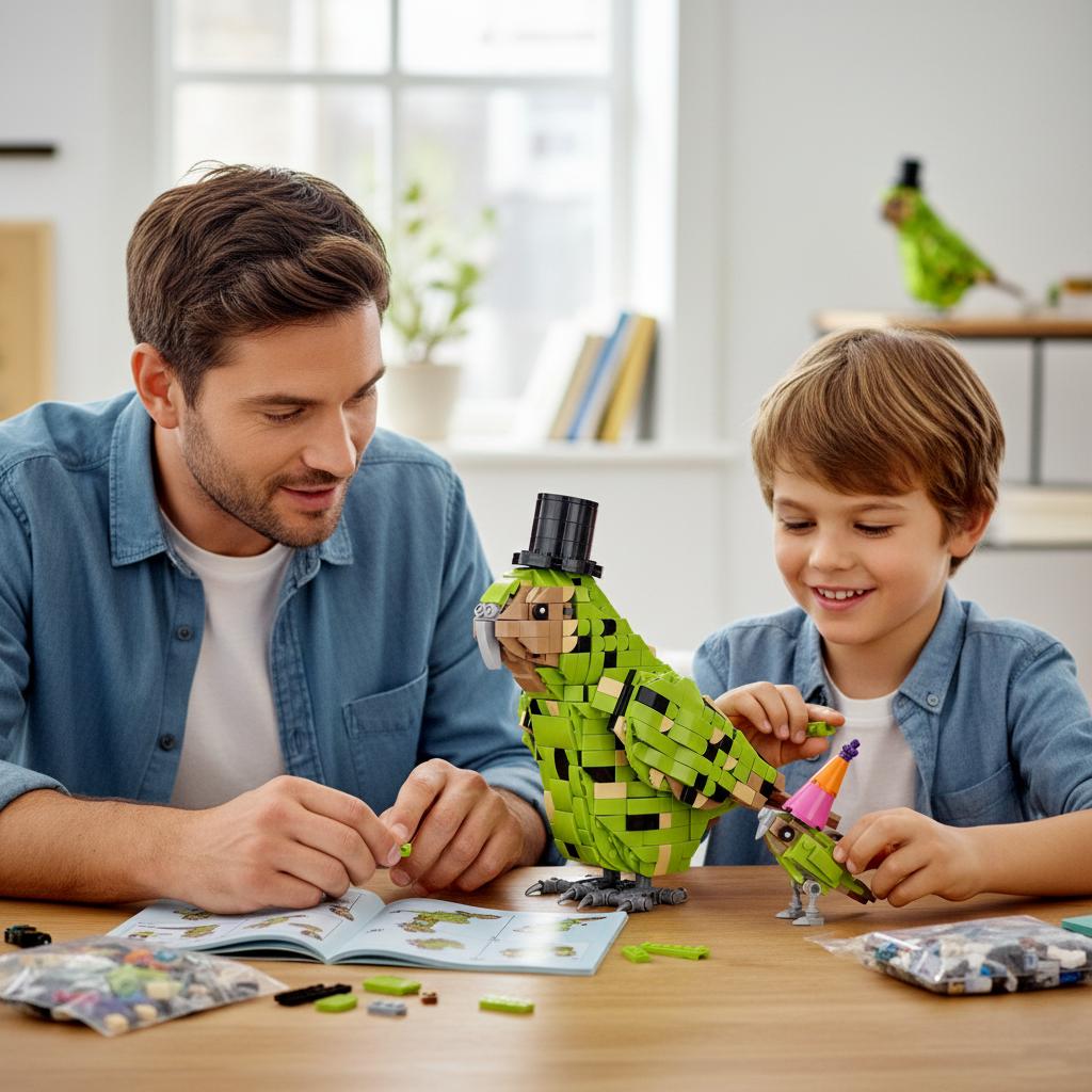 1063pcs Parrot Building Blocks Creative DIY Bird Model Kit Brick Toy Gift for Kids Adults Display Decoration