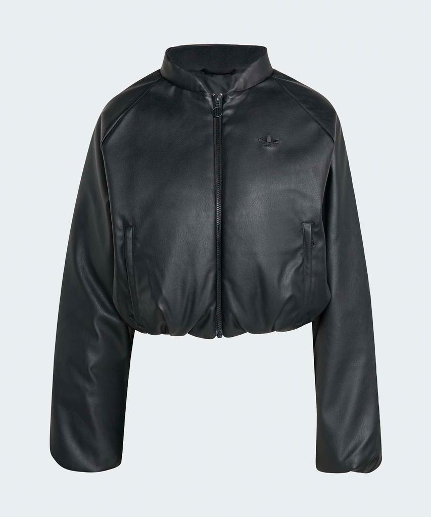 adidas Faux Leather Bomber Synthetic Down Jacket - Black / Jx5332