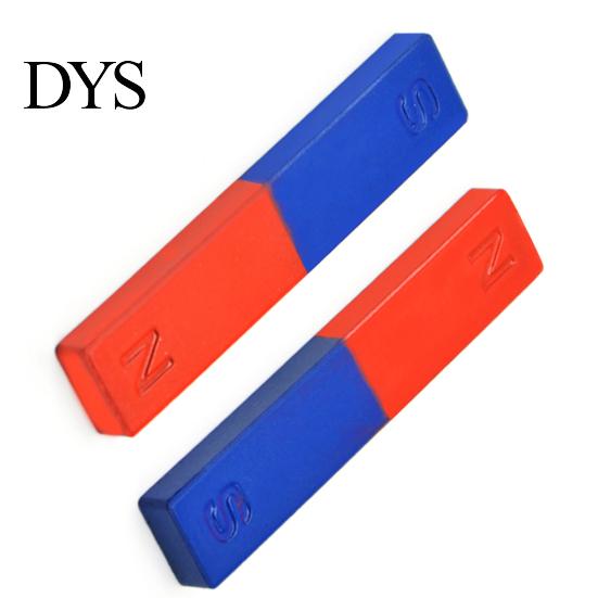 2Pcs/Set Physics Experiment Pole Teaching Tool Red Blue Painted N/S Bar Magnet