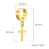 Unisex 18K Gold Plated Stainless Steel Punk Cross Earrings - European & American Fashion Style.