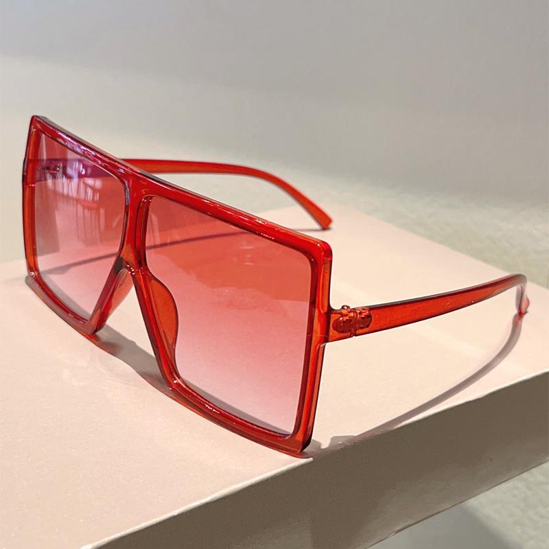 Oversized Square Sunglasses Women New Stylish Gradient Multicolor Shades Trendy Brand Design Outdoor Casual Sun Glasses