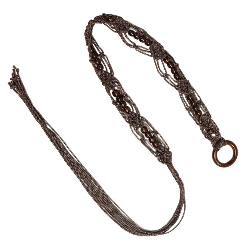 Bohemian Handwoven Adjustable Waist Cord Soft Cotton Rope Belt For Casual Outfits And Travel Lightweight Design