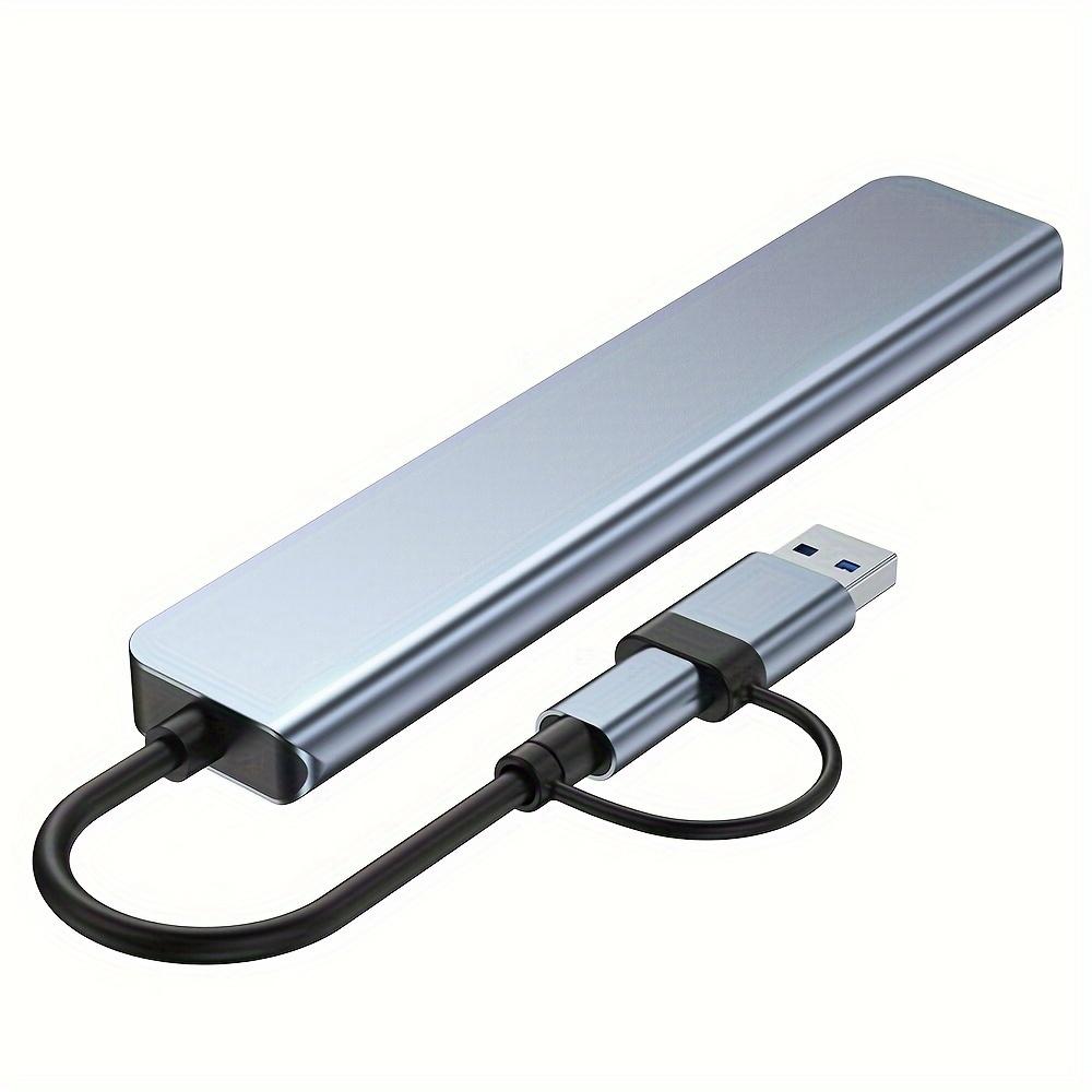 Hub USB C Hub USB 3.0, Extender USB 7 în 1 din aluminiu, Splitter USB cu 1 x USB 3.0, 4 x USB 2.0 și 2 x porturi USB C pentru PC/laptop