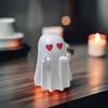 Halloween Ghost Figurine Middle Finger Ghost Ornament Resin Flip The Bird Ghost Statue for Desk Home Office Bathroom
