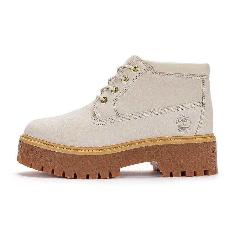 Timberland Botas Impermeables con Cordones Stone Street Mid 'Nubuck Blanco' para Mujer A64FRW