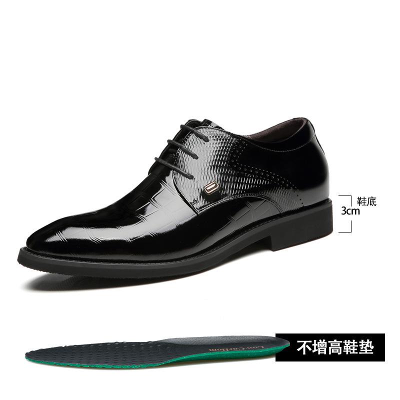 

Мужская обувь со скрытым увеличением роста на 8 см, из лакированной кожи с тиснением, деловая, для платья, кожаная, на шнуровке, свадебная обувь для жениха 44