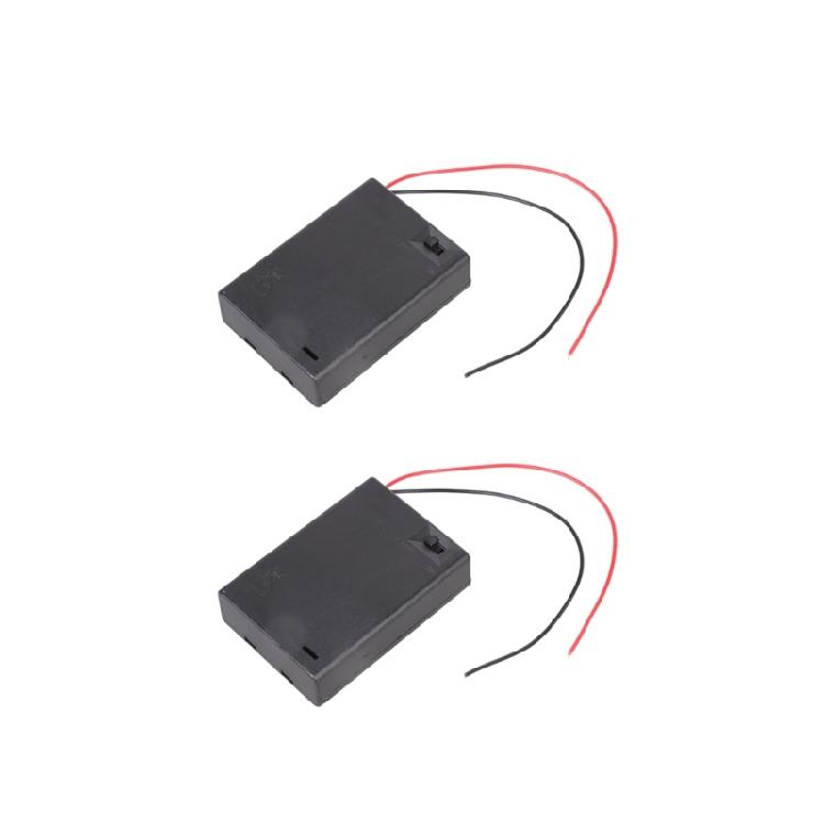 2PcsPortable 2A Battery Holder Organiser Case Plastic Enclosure Secure Wire Link for Home Office and Hobbyists