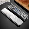 Portable 304 Stainless Steel Chopsticks, Spoon, and Fork Set with Student Storage Box