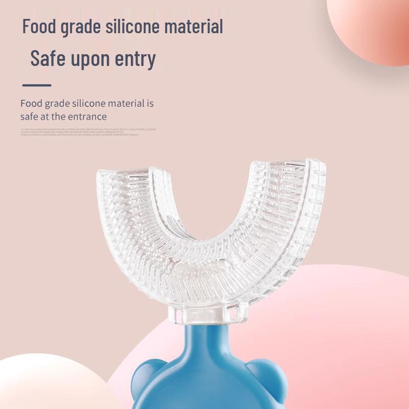 Silikonowa szczoteczka do zębów w kształcie litery U dla niemowląt i małych dzieci (Wiek 0-12) - Miękkie włosie