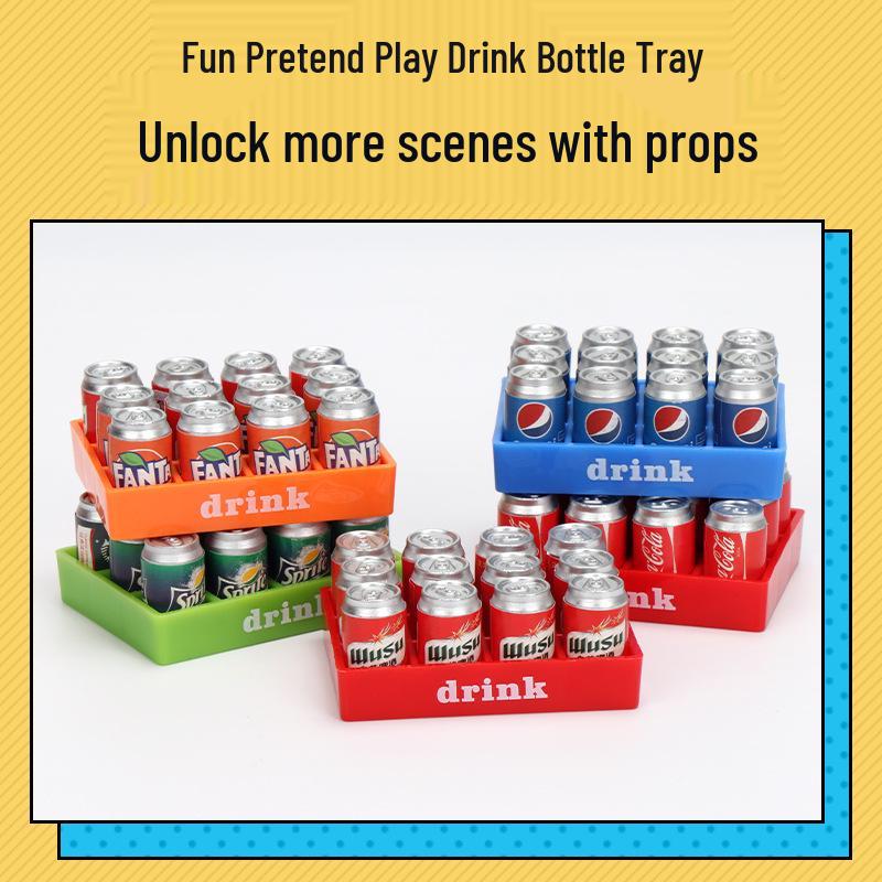 Miniature Soda Tray Toy for Dollhouse Pretend Play